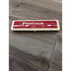 Vintage 1970s Eight Peacock Water Colors Paint Set Binney & Smith No. 525